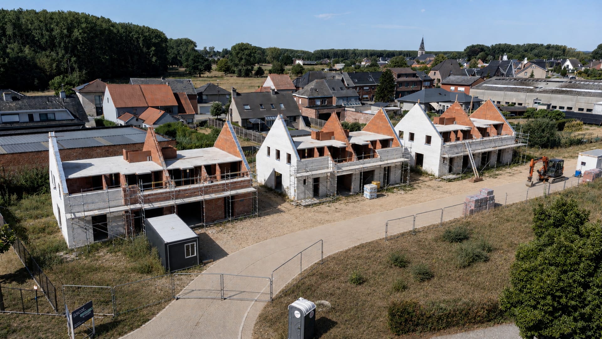 Semi-detached family homes of Zavelstraat in Vlierzele